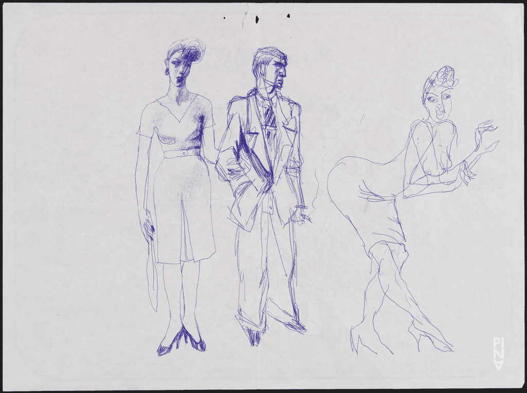 dessin de costumes de Rolf Borzik