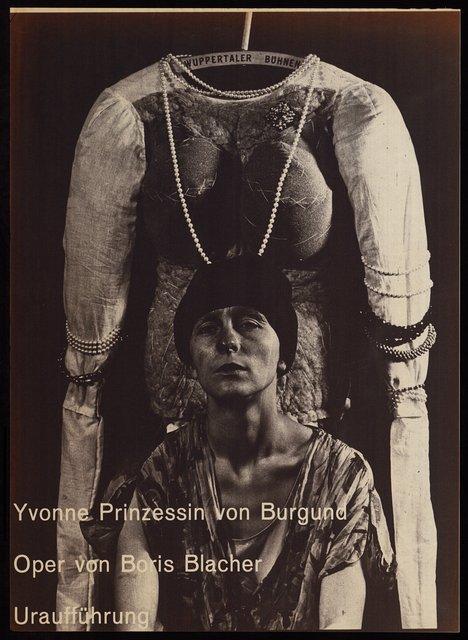 Plakat zu „Yvonne, Prinzessin von Burgund“ von Boris Blacher in Wuppertal, 15. September 1973