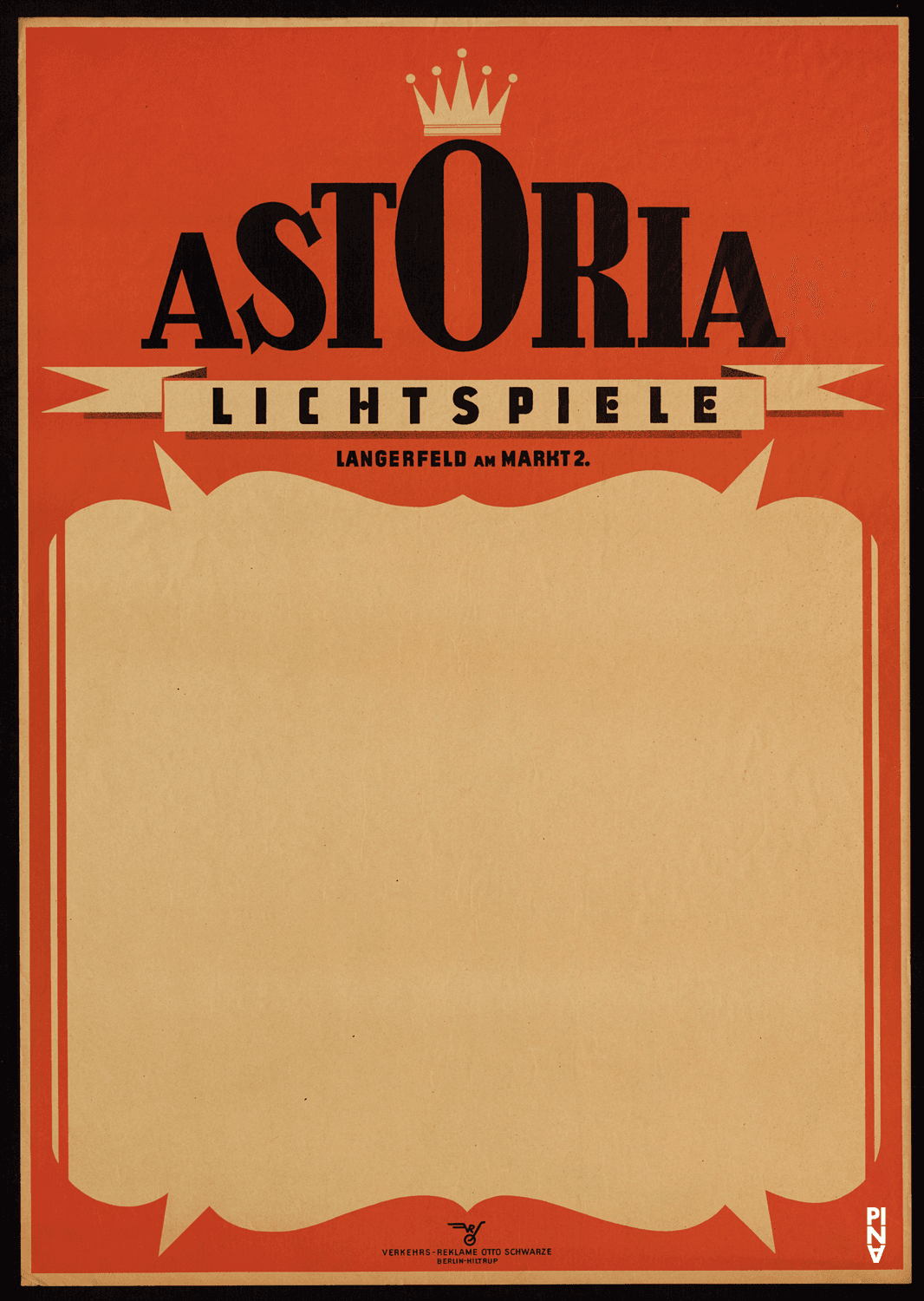 Plakat zu dem Kino „Astoria Lichtspiele – Langerfeld“