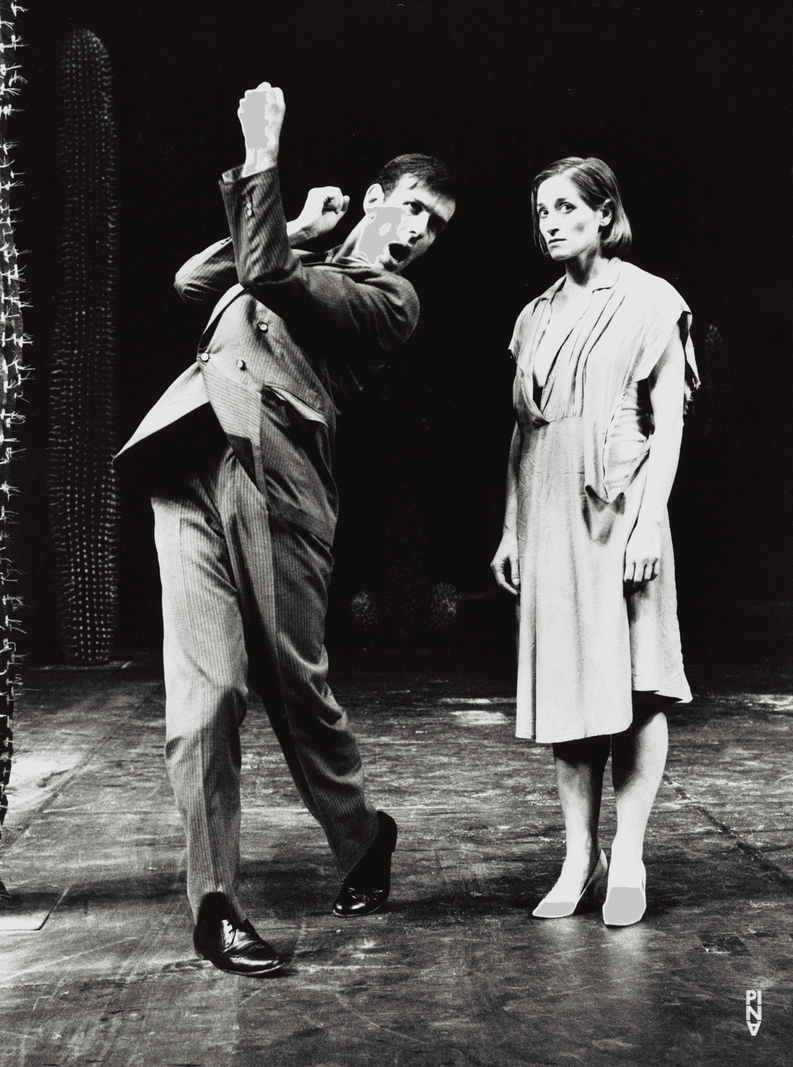 Urs Kaufmann and Dana Sapiro in “Ahnen” by Pina Bausch with Tanztheater Wuppertal at Théâtre de la Ville Paris (France), May 24, 1988