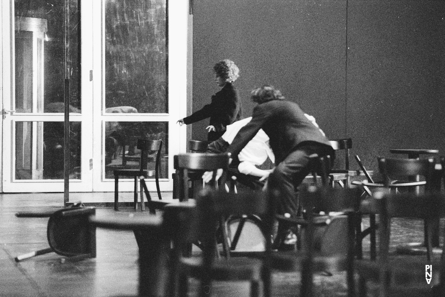 Nazareth Panadero, Jean Laurent Sasportes and Dominique Mercy in “Café Müller” by Pina Bausch