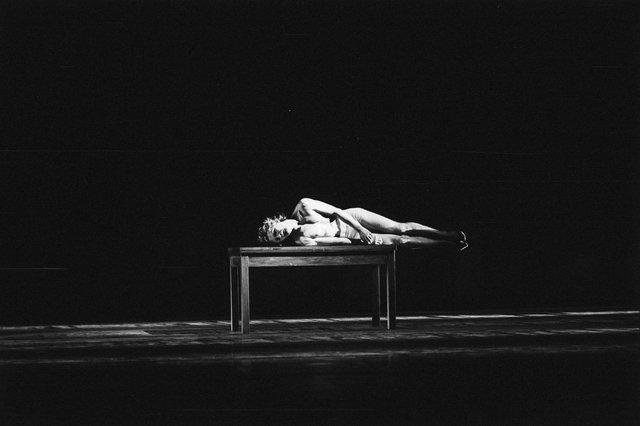 Dominique Mercy in “Iphigenie auf Tauris” by Pina Bausch with Tanztheater Wuppertal at Opernhaus Wuppertal (Germany), April 20, 1974