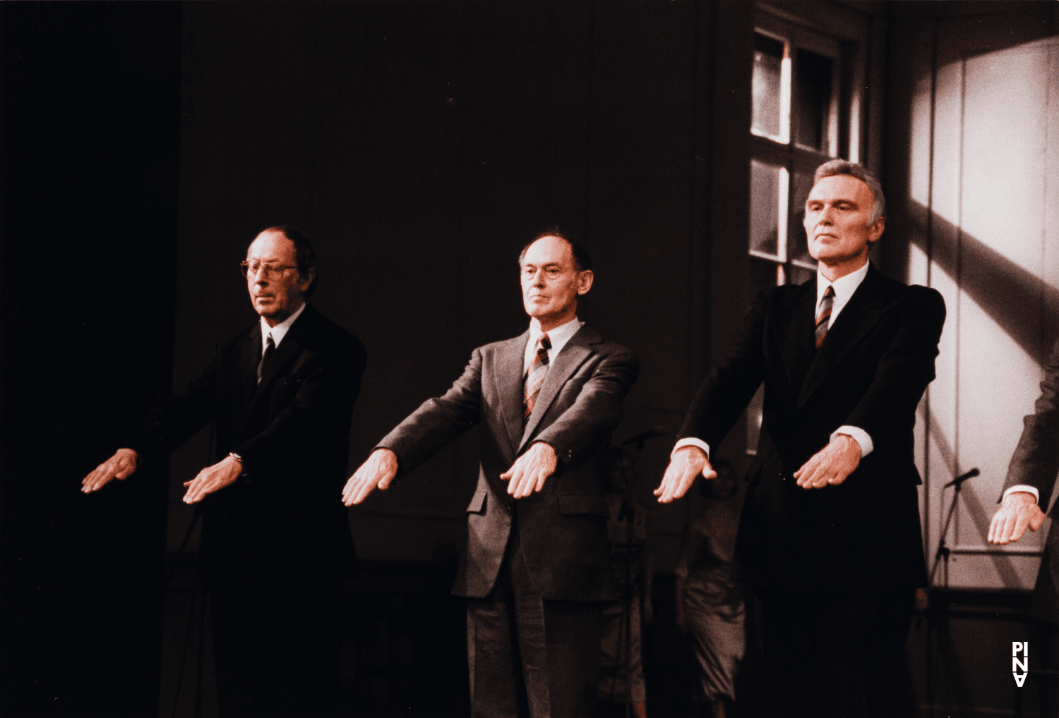 Peter Kemp, Wolfgang Danzberg und Heinz Meyer in „Kontakthof. Mit Damen und Herren ab „65““ von Pina Bausch