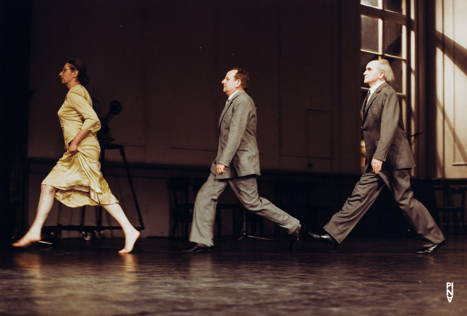 Reiner Straßmann, Heiner Voigt and Bärbel Sanner-Egemann in “Kontakthof. With Ladies and Gentlemen over 65” by Pina Bausch