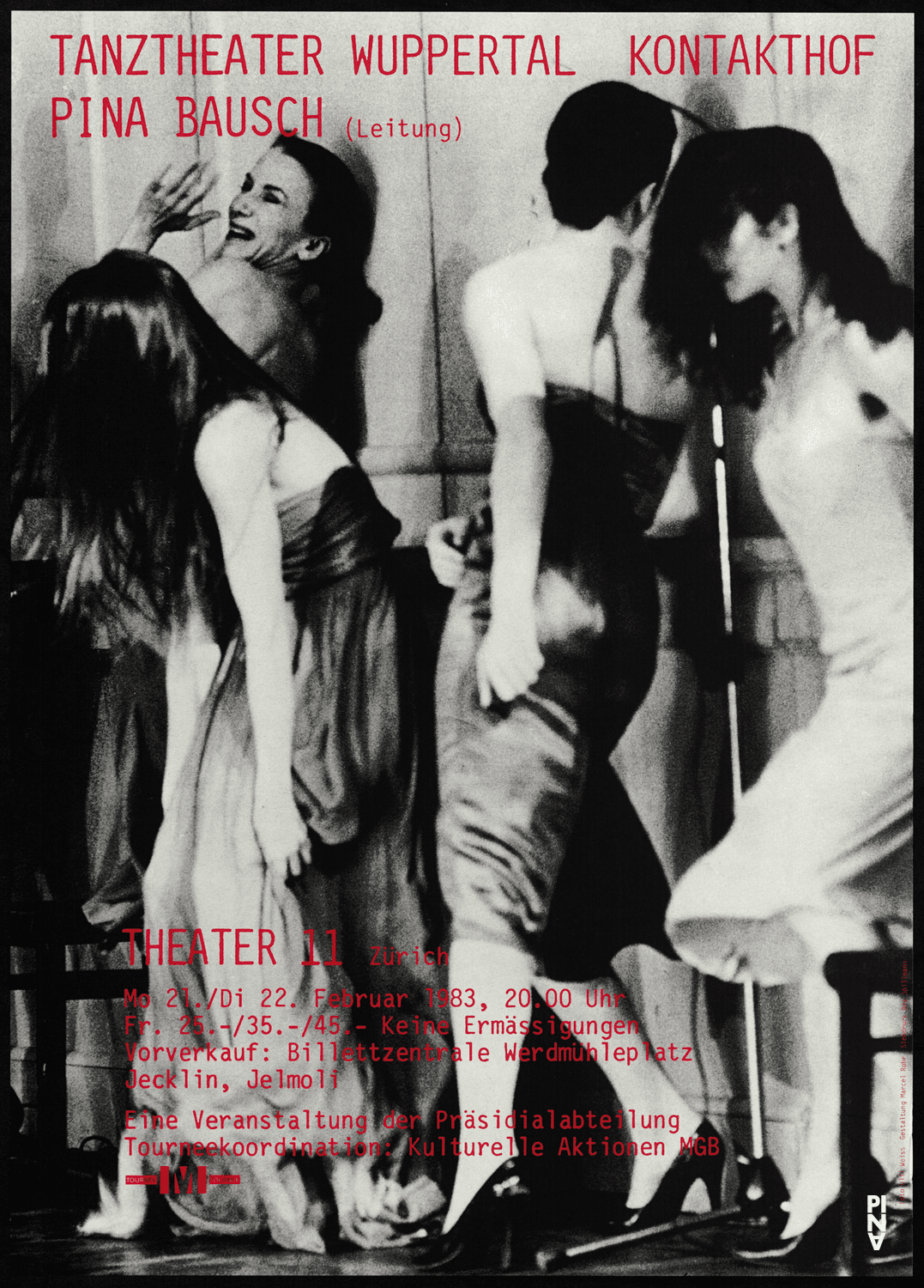 Poster for “Kontakthof” by Pina Bausch in Zurich, 02/21/1983 – 02/25/1983