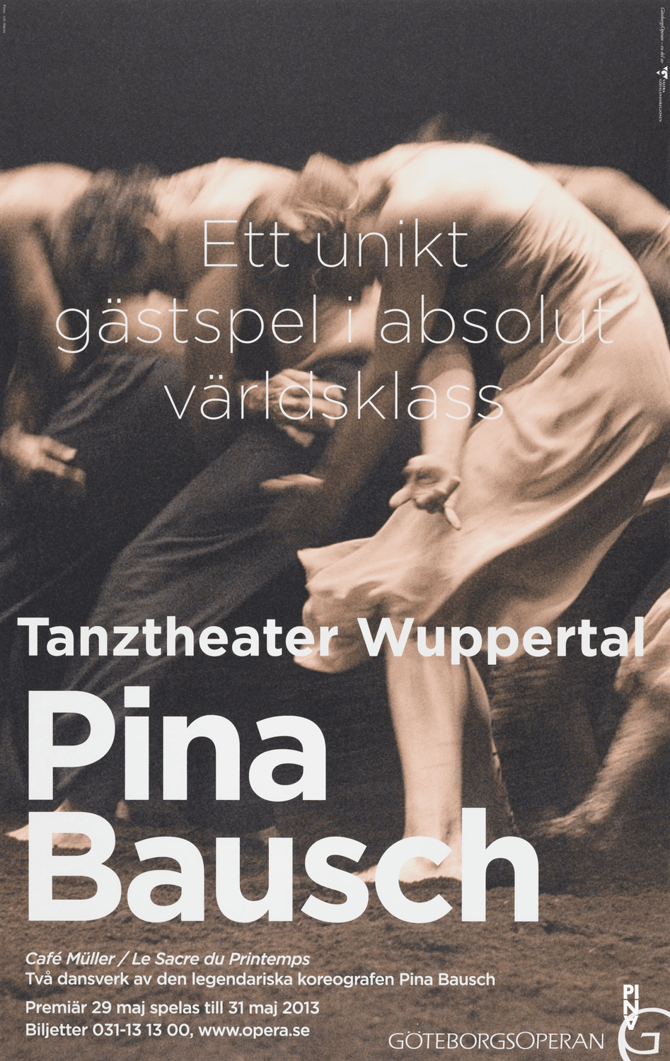 Affiche de « Café Müller » et « Le Sacre du printemps » de Pina Bausch à Göteborg, 28 mai 2013 – 31 mai 2013