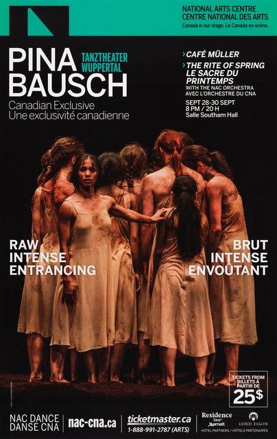 Affiche de « Café Müller » et « Le Sacre du printemps » de Pina Bausch à Ottawa, 27 sept. 2017 – 30 sept. 2017