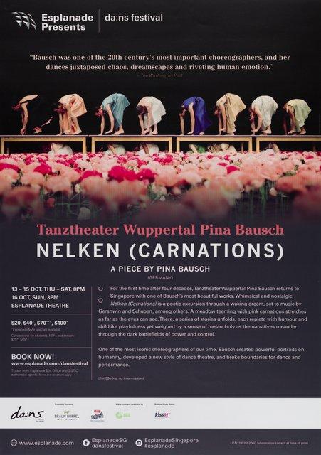 Affiche de « Nelken (Les œillets) » de Pina Bausch à Singapour, 13 oct. 2016 – 16 oct. 2016