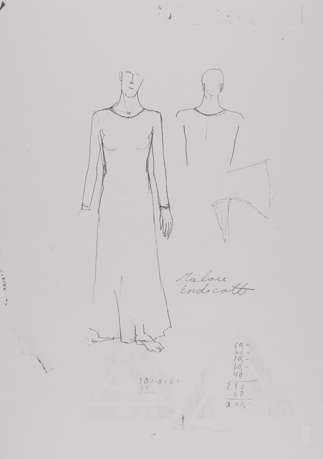 dessin de costumes de Rolf Borzik