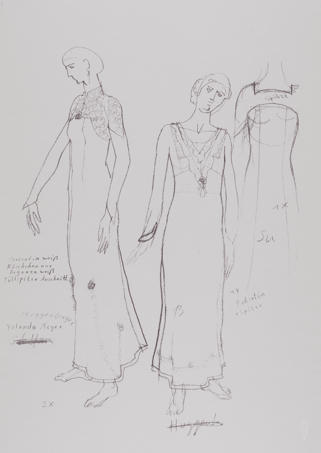 dessin de costumes de Rolf Borzik