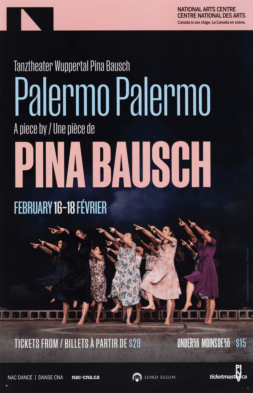 Affiche de « Palermo Palermo » de Pina Bausch à Ottawa, 16 fév. 2023 – 18 fév. 2023