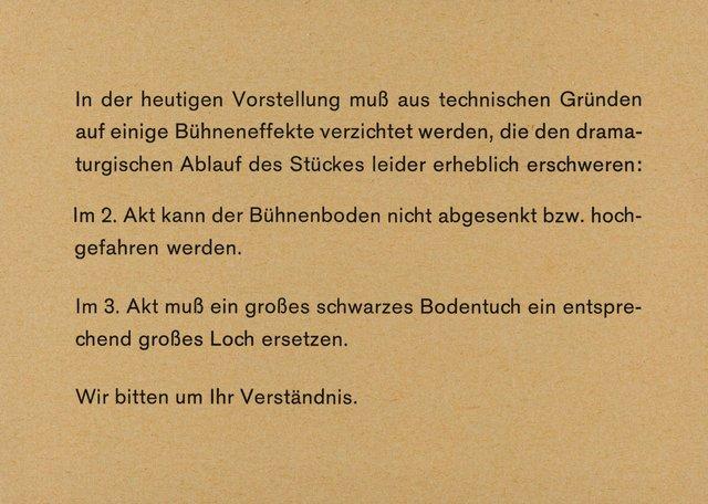 Insert pour « Iphigenie auf Tauris » de Pina Bausch à Wuppertal, saison 1973/74