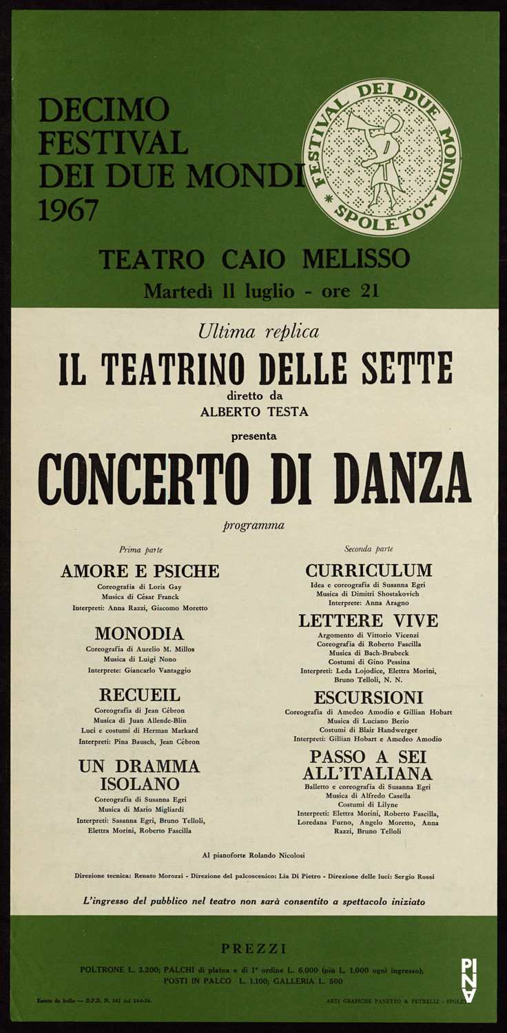 Plakat (in Spoleto), 11. Juli 1967