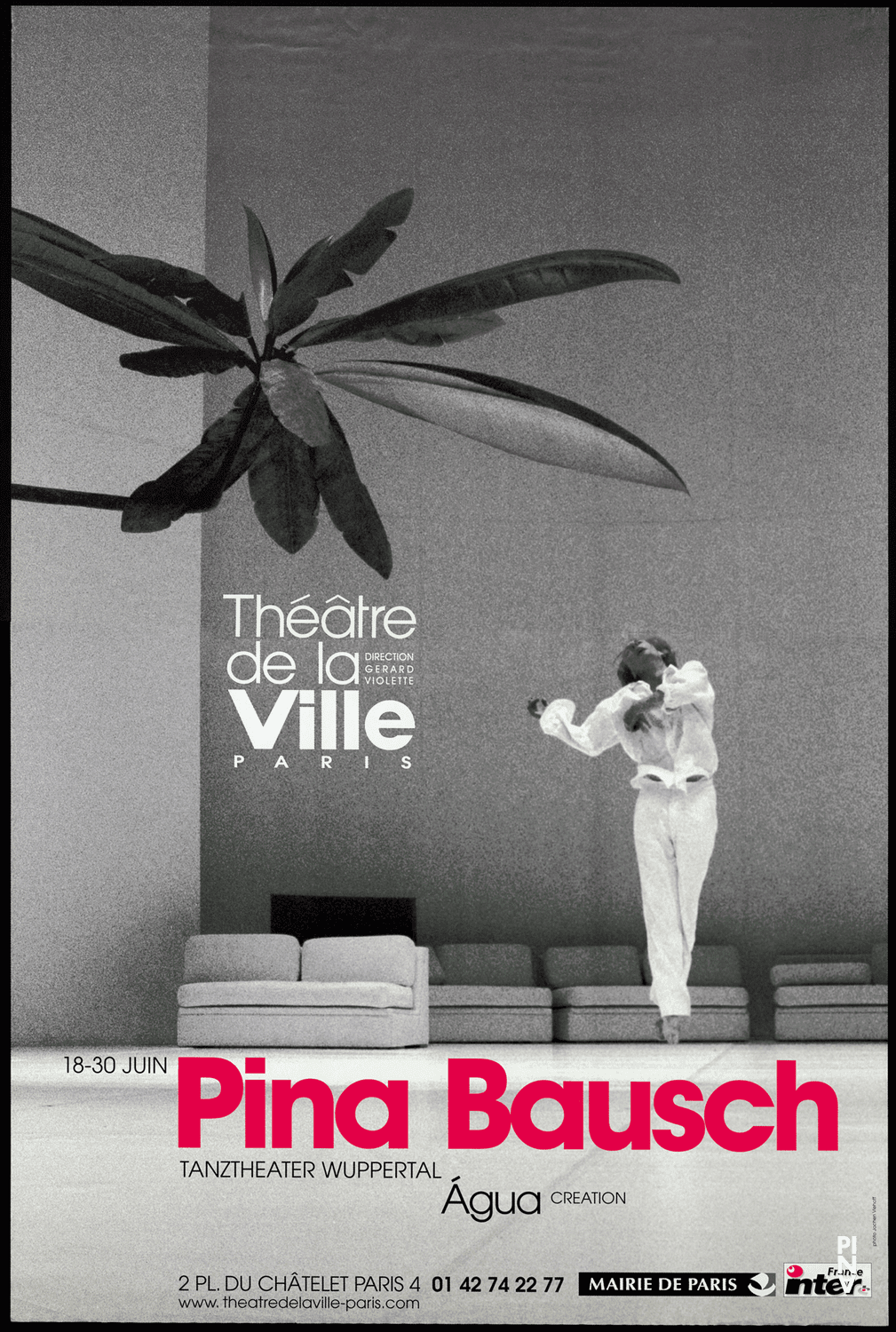 Affiche de « Água » de Pina Bausch à Paris, 17 juin 2002 – 30 juin 2002