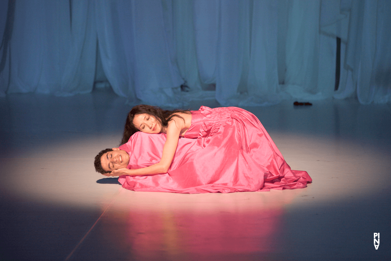 Nayoung Kim and Fernando Suels Mendoza in “Bamboo Blues” by Pina Bausch with Tanztheater Wuppertal at Schauspielhaus Wuppertal (Germany), May 16, 2007