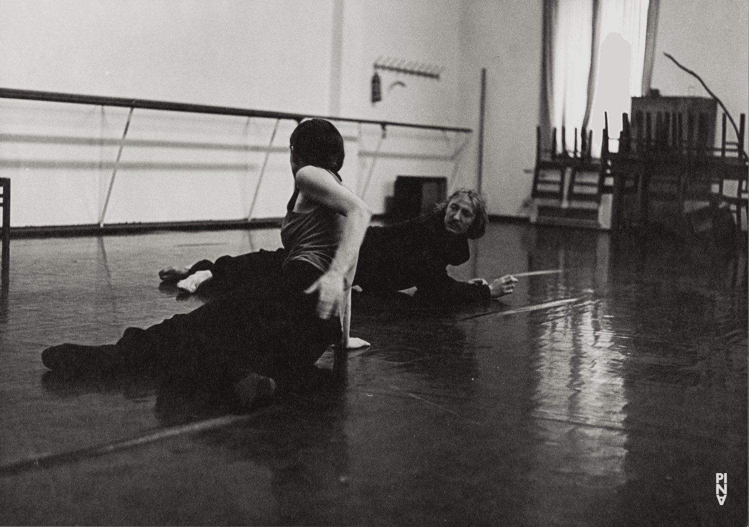 Pina Bausch and Dominique Mercy in “Café Müller” by Pina Bausch