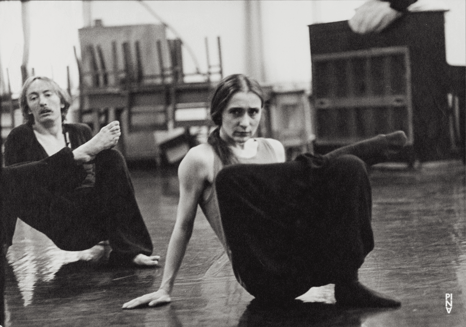 Pina Bausch and Dominique Mercy in “Café Müller” by Pina Bausch