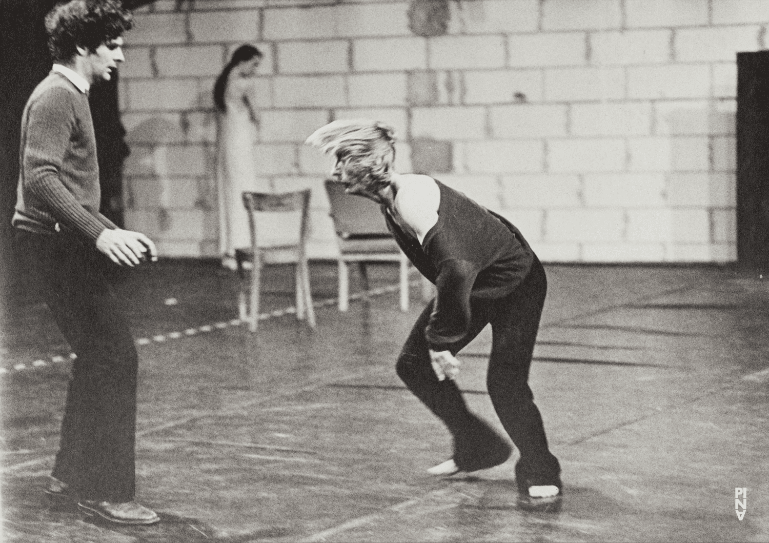 Dominique Mercy, Rolf Borzik and Pina Bausch in “Café Müller” by Pina Bausch