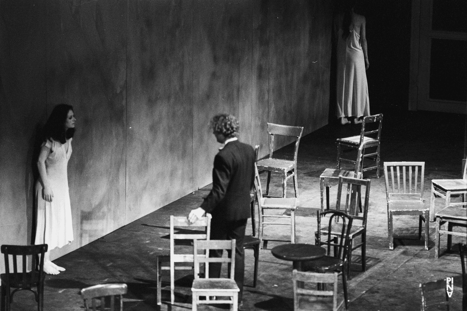 Malou Airaudo, Rolf Borzik and Pina Bausch in “Café Müller” by Pina Bausch