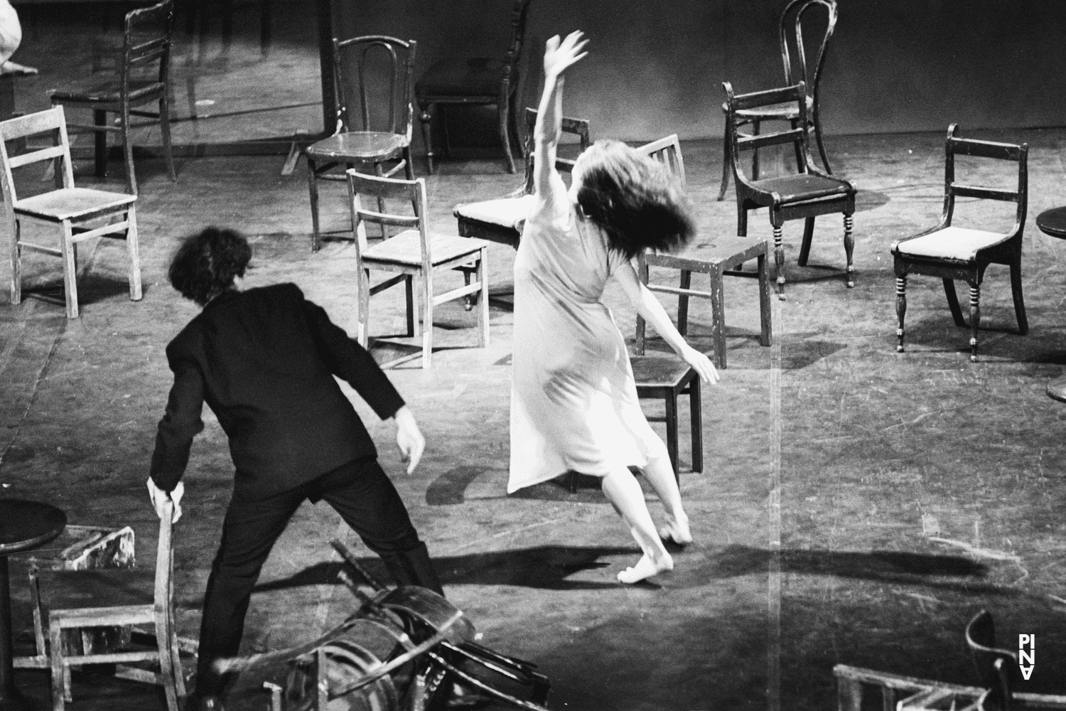 Rolf Borzik, Malou Airaudo and Pina Bausch in “Café Müller” by Pina Bausch