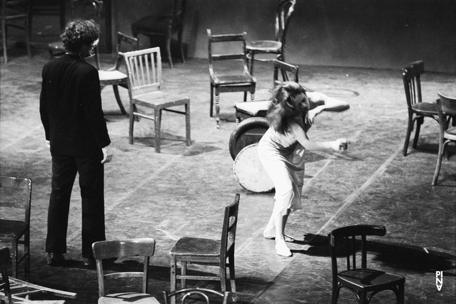Malou Airaudo and Rolf Borzik in “Café Müller” by Pina Bausch