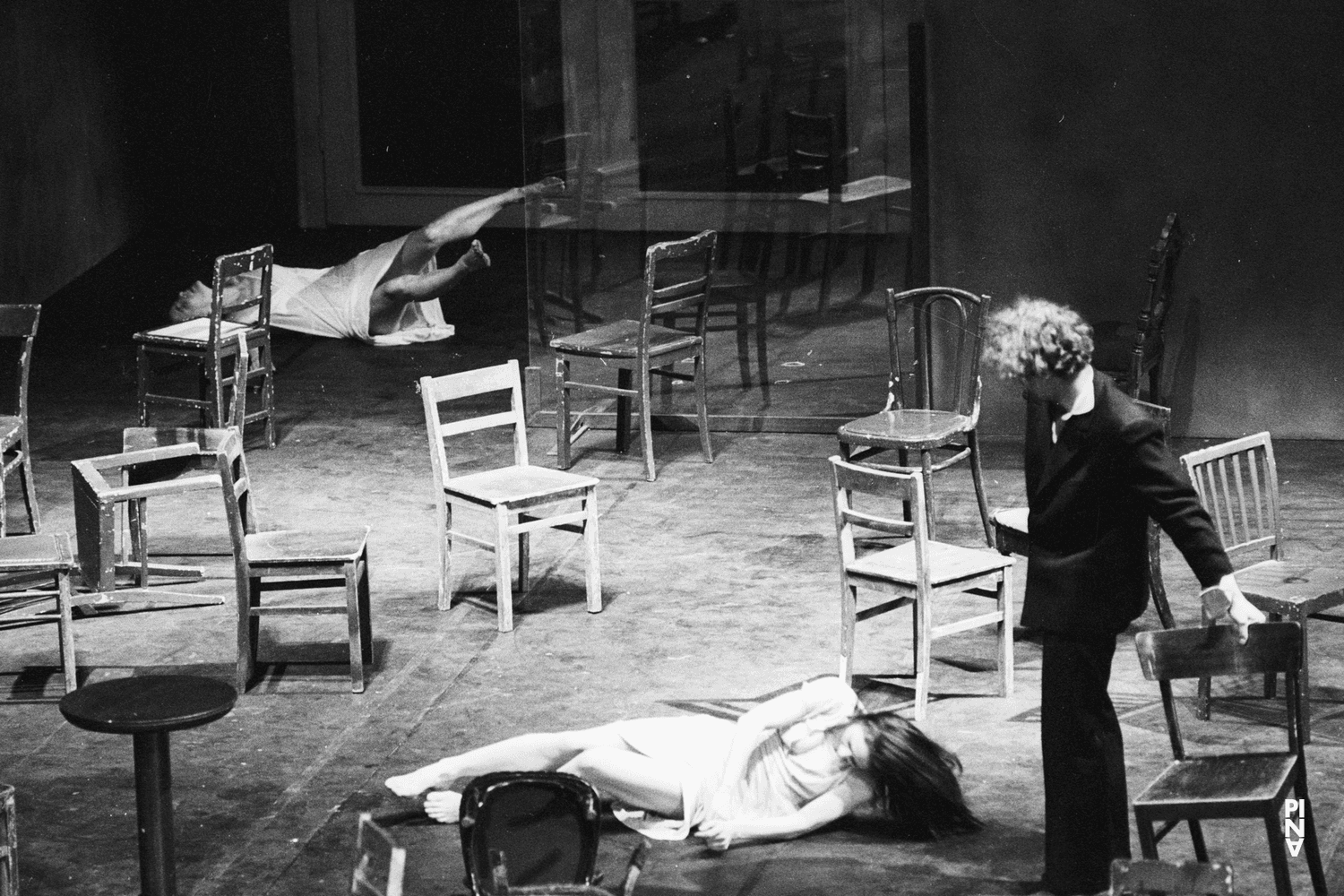 Rolf Borzik, Malou Airaudo and Pina Bausch in “Café Müller” by Pina Bausch