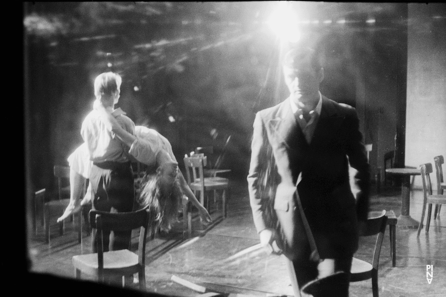 Jan Minařík, Dominique Mercy and Malou Airaudo in “Café Müller” by Pina Bausch