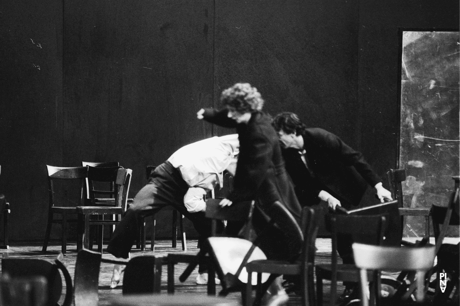 Finola Cronin, Jean Laurent Sasportes and Dominique Mercy in “Café Müller” by Pina Bausch