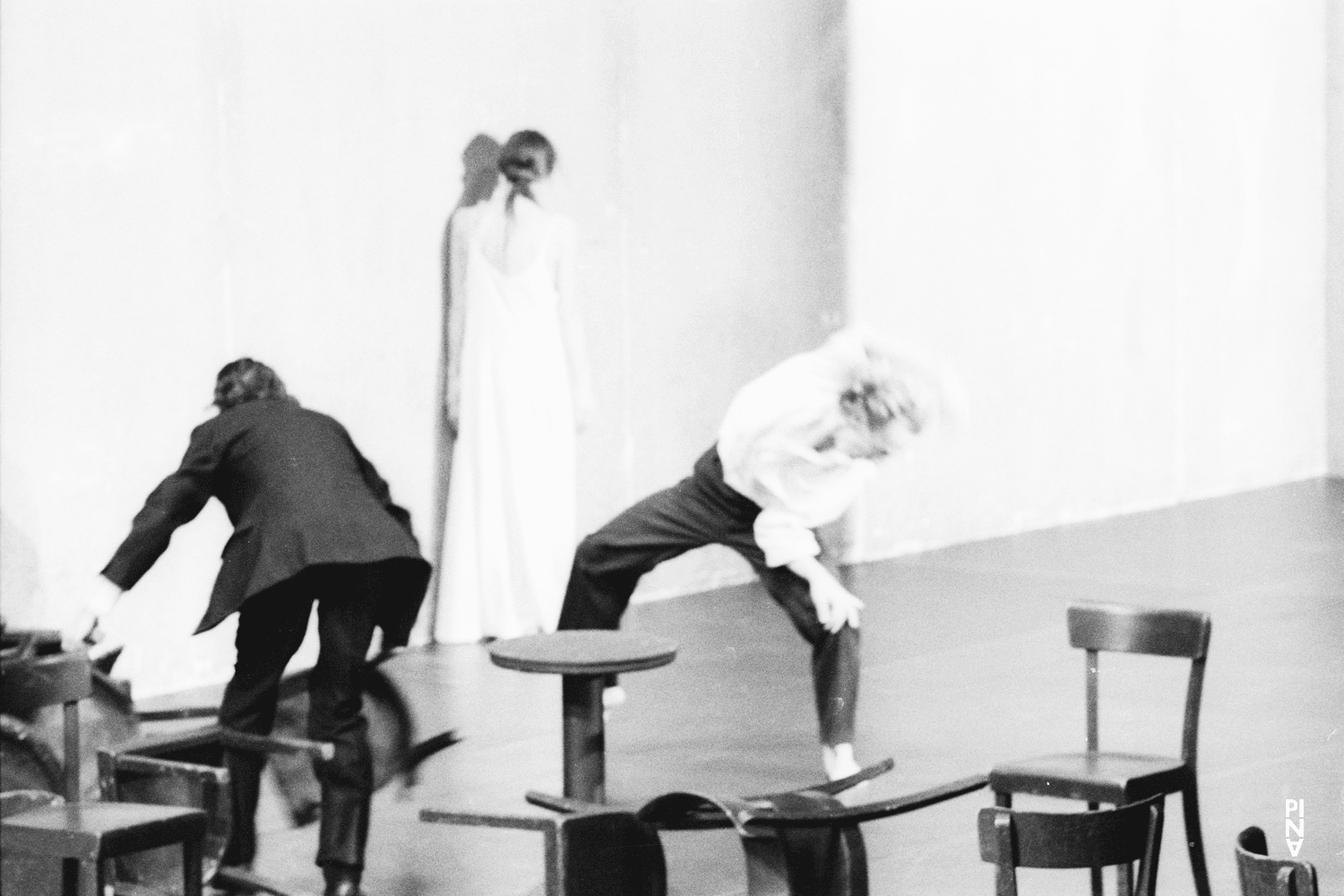Dominique Mercy, Jean Laurent Sasportes and Pina Bausch in “Café Müller” by Pina Bausch