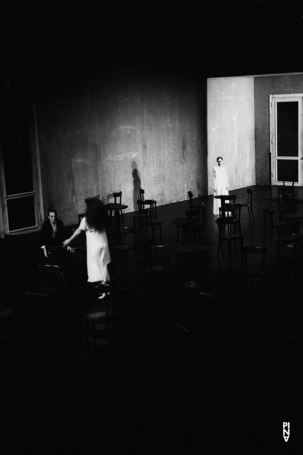 Malou Airaudo, Jean Laurent Sasportes and Pina Bausch in “Café Müller” by Pina Bausch