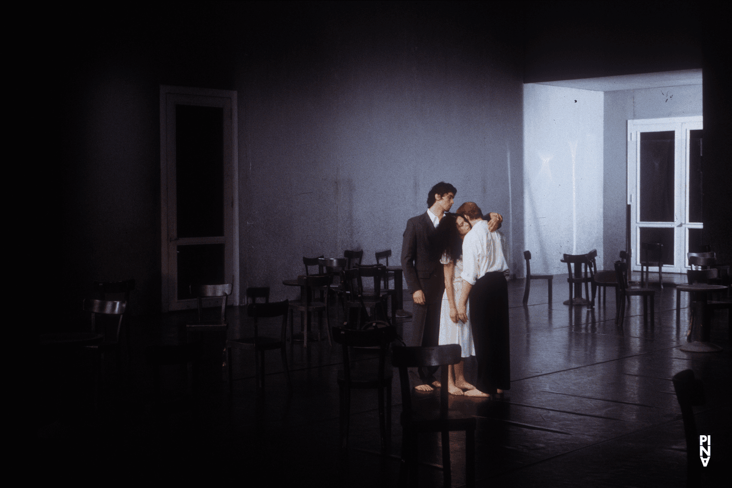 Fabien Prioville, Dominique Mercy and Aida Vainieri in “Café Müller” by Pina Bausch