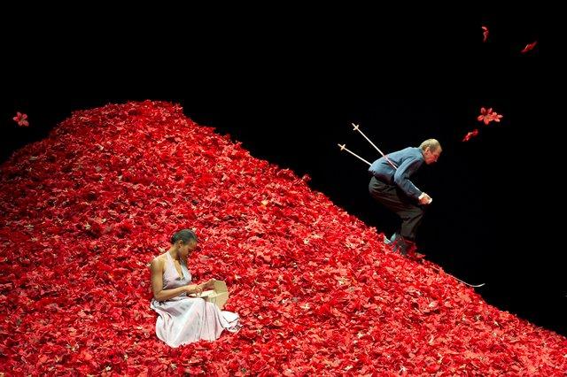 Andrey Berezin and Regina Advento in “Der Fensterputzer (The Window Washer)” by Pina Bausch with Tanztheater Wuppertal at Opernhaus Wuppertal (Germany), Nov. 3, 2011