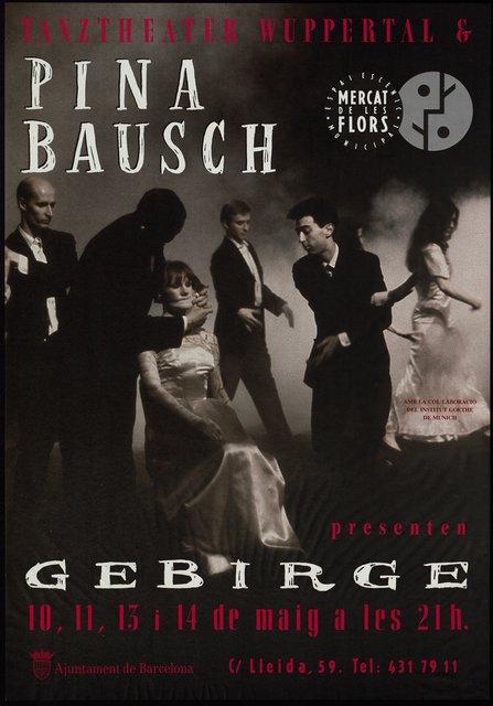 Poster for “Auf dem Gebirge hat man ein Geschrei gehört (On the Mountain a Cry Was Heard)” by Pina Bausch in Barcelona, 05/10/1988 – 05/14/1988
