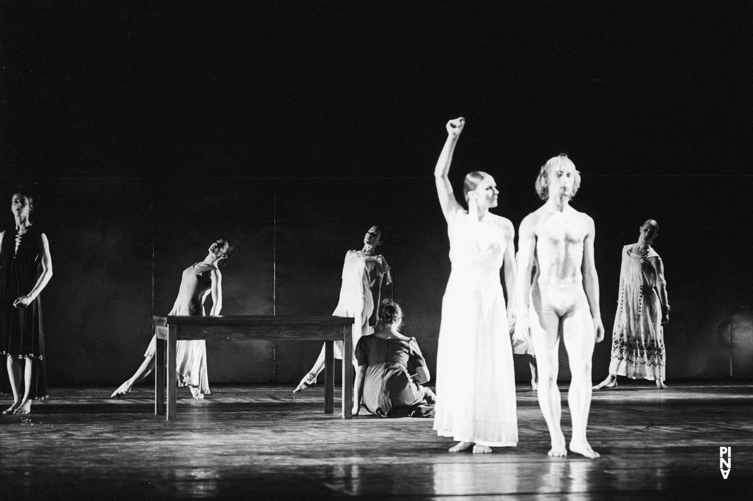 Malou Airaudo and Dominique Mercy in “Iphigenie auf Tauris” by Pina Bausch with Tanztheater Wuppertal at Opernhaus Wuppertal (Germany), April 20, 1974