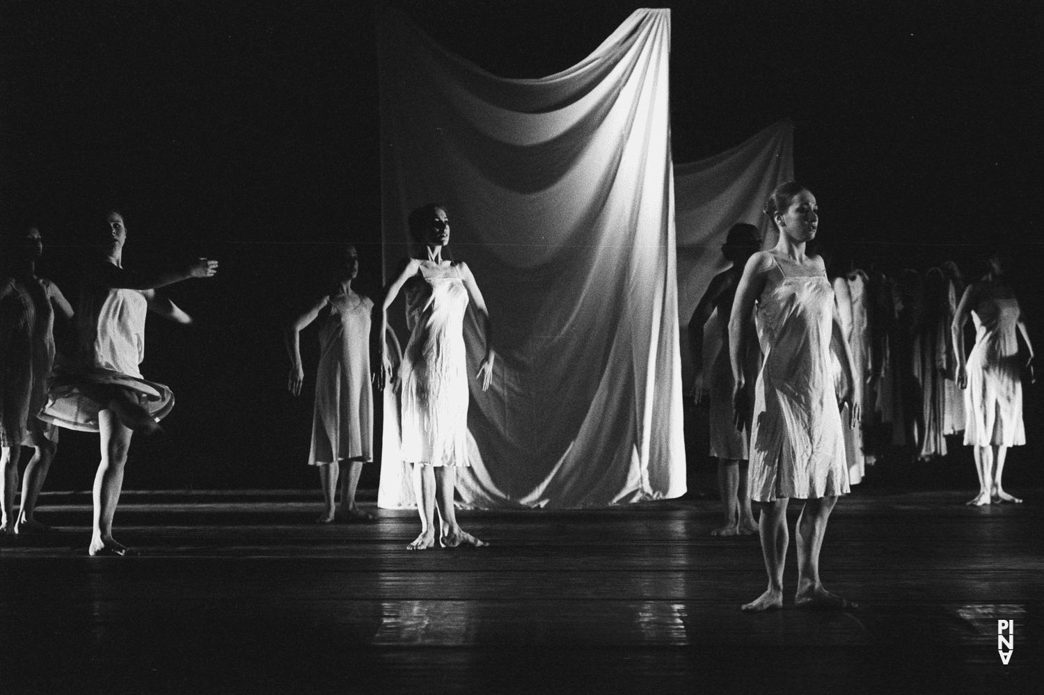 Josephine Ann Endicott in “Iphigenie auf Tauris” by Pina Bausch with Tanztheater Wuppertal at Opernhaus Wuppertal (Germany), April 20, 1974