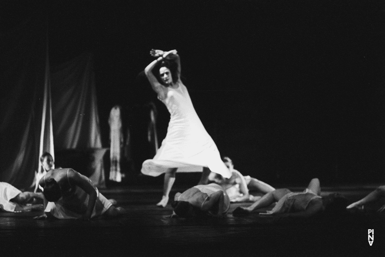Malou Airaudo in “Iphigenie auf Tauris” by Pina Bausch with Tanztheater Wuppertal at Opernhaus Wuppertal (Germany), April 20, 1974