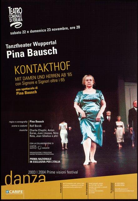 Poster for “Kontakthof. With Ladies and Gentlemen over 65” by Pina Bausch in Ferrara, 11/22/2003 – 11/23/2003