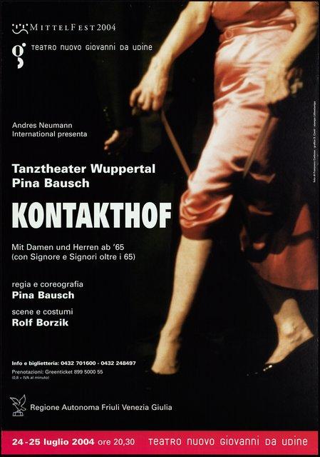 Poster for “Kontakthof. With Ladies and Gentlemen over 65” by Pina Bausch in Udine, 07/24/2004 – 07/25/2004
