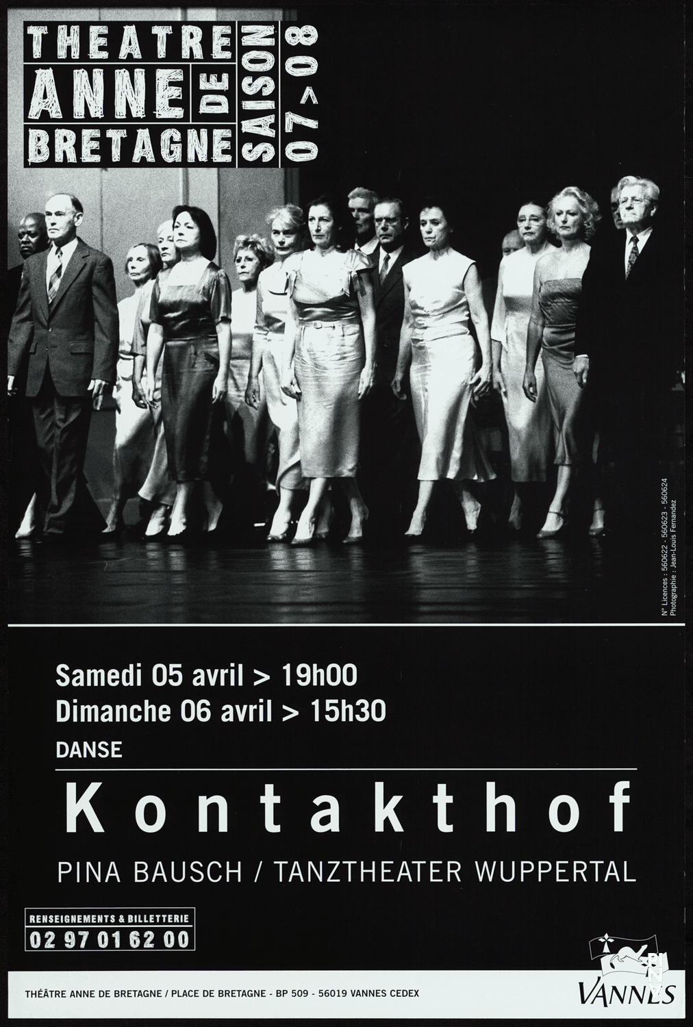 Affiche de « Kontakthof. Avec des dames et messieurs de plus de 65 ans » de Pina Bausch à Vannes, 7 mai 2008 – 8 mai 2008