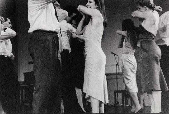 Beatrice Libonati, Barbara Kaufmann and Daphnis Kokkinos in “Kontakthof” by Pina Bausch with Tanztheater Wuppertal at Schauspielhaus Wuppertal (Germany), Feb. 21, 2000