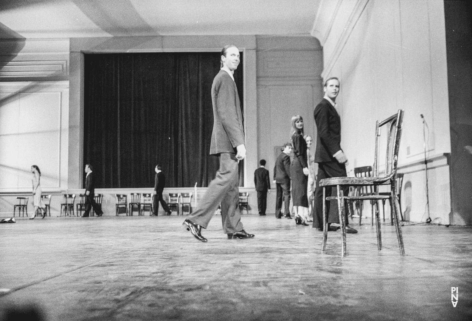 Gary Austin Crocker, Ed Kortlandt and Silvia Kesselheim in “Kontakthof” by Pina Bausch at Opernhaus Wuppertal