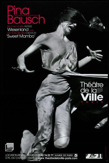 Poster for “'Sweet Mambo'” and “Wiesenland” by Pina Bausch in Paris, 01/07/2009 – 01/30/2009