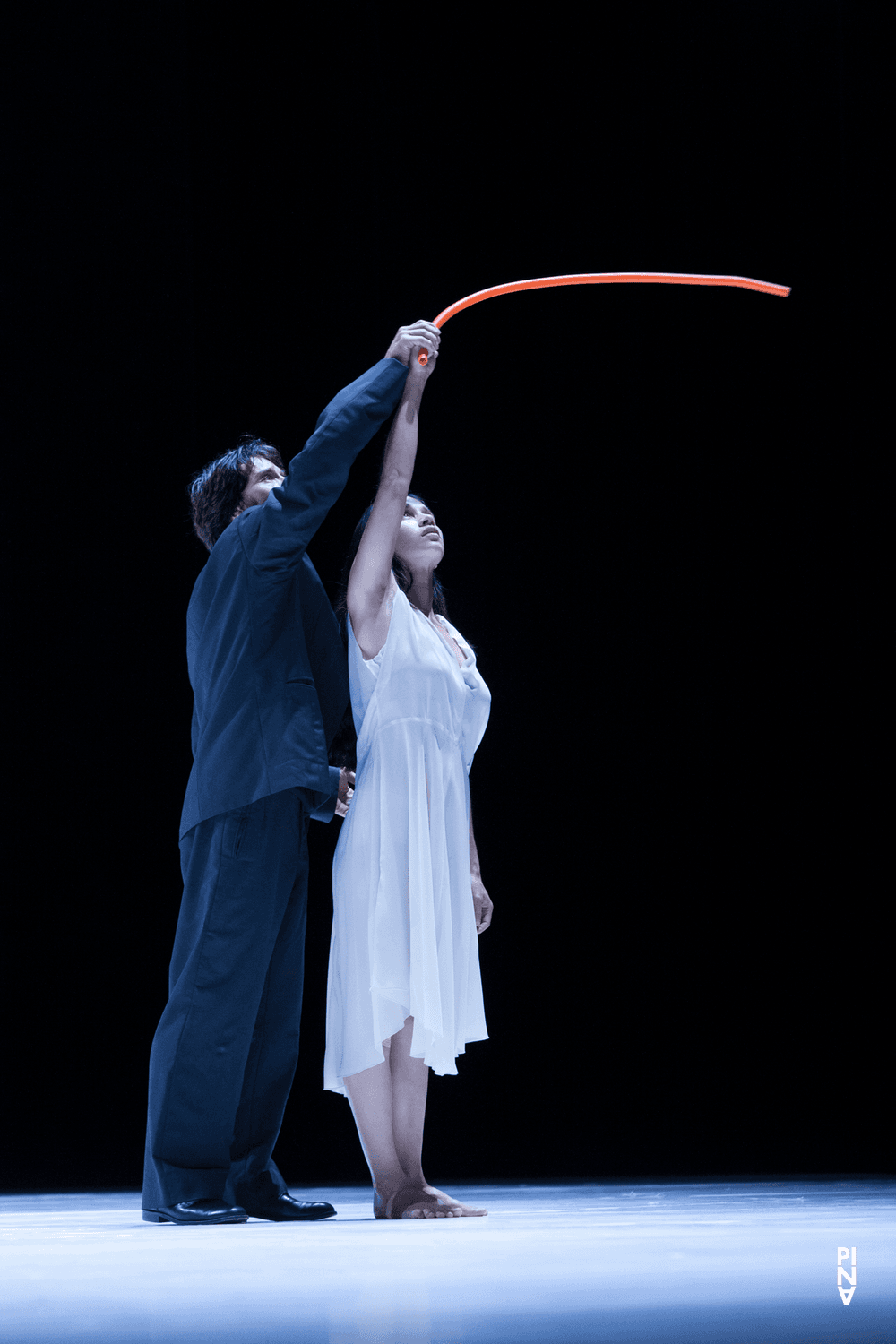 Silvia Farias Heredia and Rainer Behr in “"... como el musguito en la piedra, ay si, si, si ..." (Like Moss on the Stone)” by Pina Bausch with Tanztheater Wuppertal at Opernhaus Wuppertal (Germany), Sept. 25, 2014