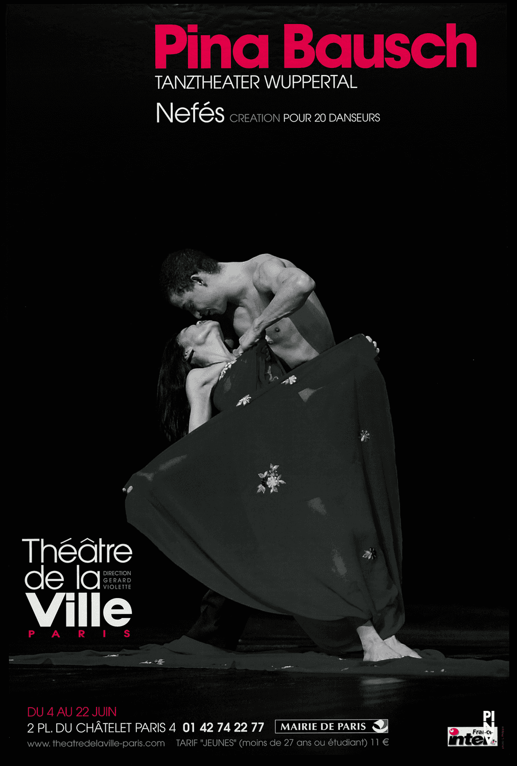Poster for “Nefés” by Pina Bausch in Paris, 06/04/2004 – 06/22/2004