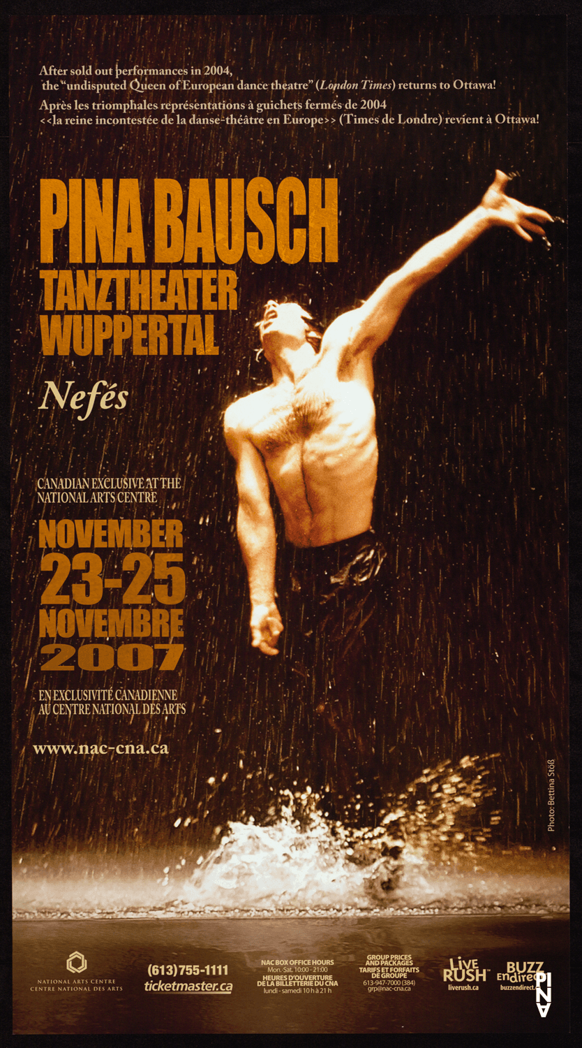 Poster for “Nefés” by Pina Bausch in Ottawa, 11/23/2007 – 11/25/2007