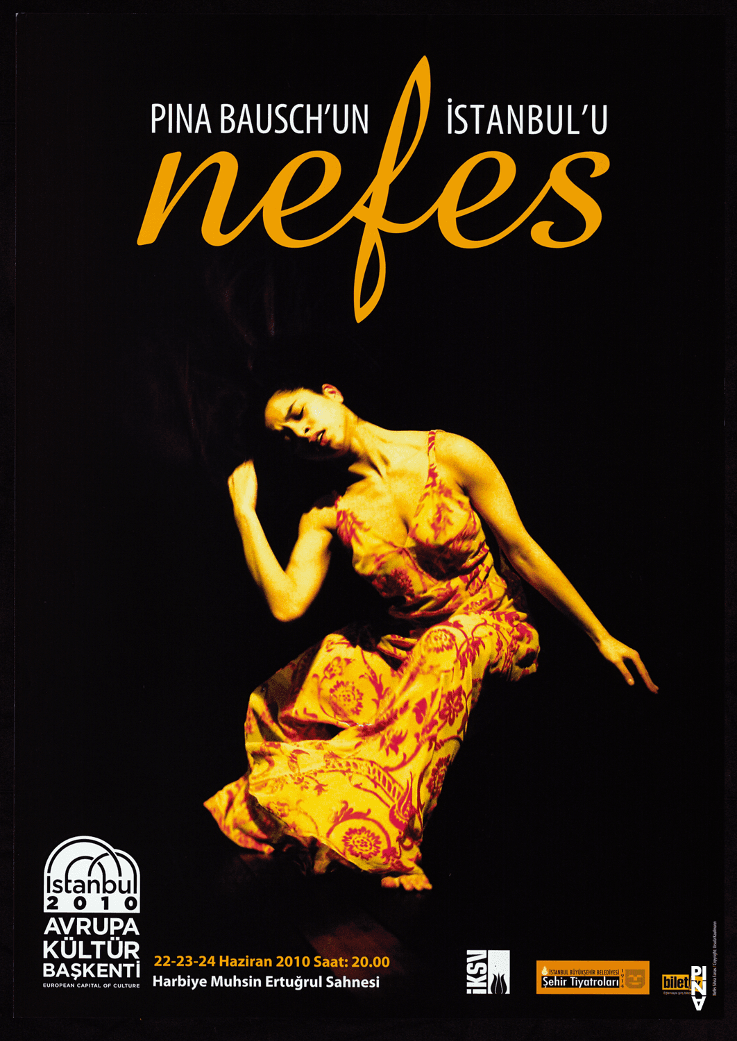Poster for “Nefés” by Pina Bausch in Istanbul, 06/22/2010 – 06/24/2010