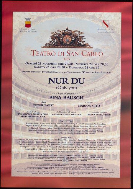 Poster for “Nur Du (Only You)” by Pina Bausch in Naples, 11/21/2002 – 11/24/2002