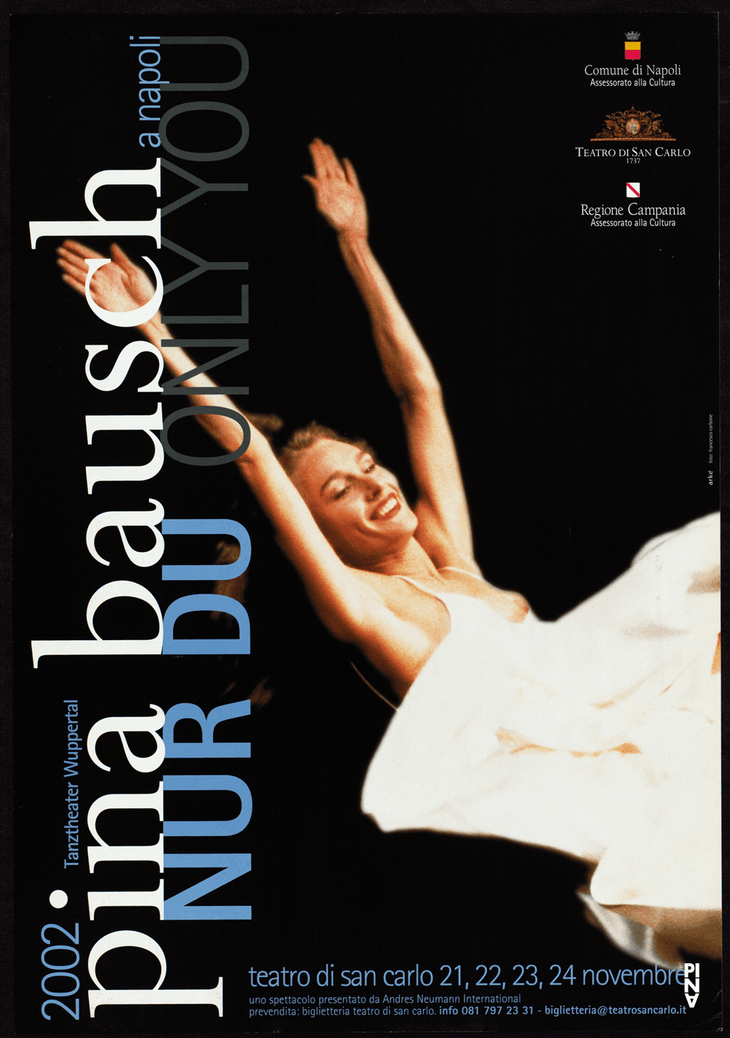 Affiche de « Nur Du » de Pina Bausch à Naples, 21 nov. 2002 – 24 nov. 2002