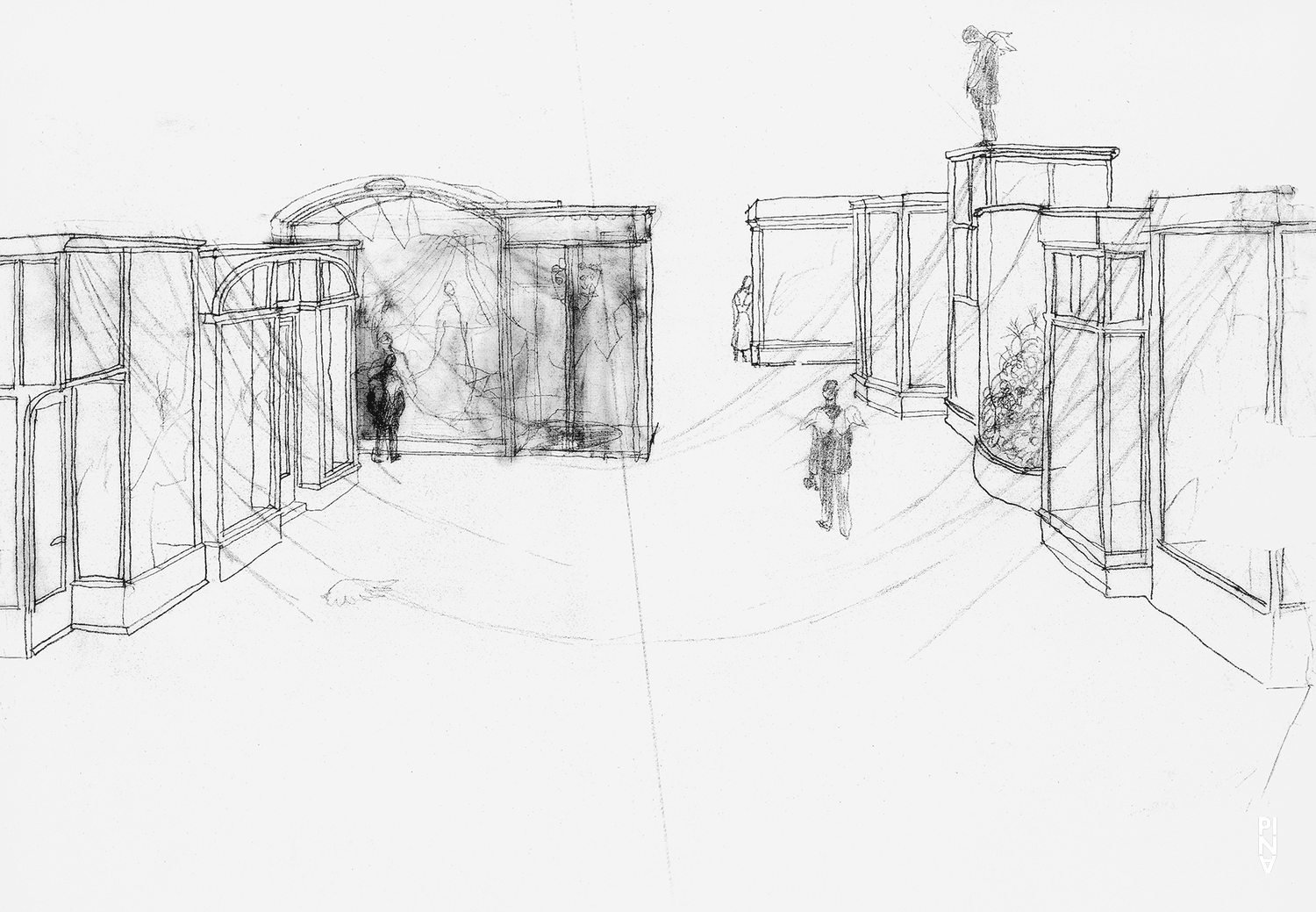 Bühnenbildzeichnung von Rolf Borzik