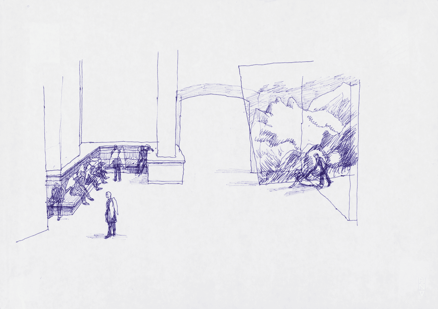 Bühnenbildzeichnung von Rolf Borzik